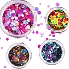 1 коробка DIY блестящий круглый ультратонкий Блестящий цветной акриловый порошок Кристальный полимер для дизайна ногтей дизайн для создания накладных ногтей