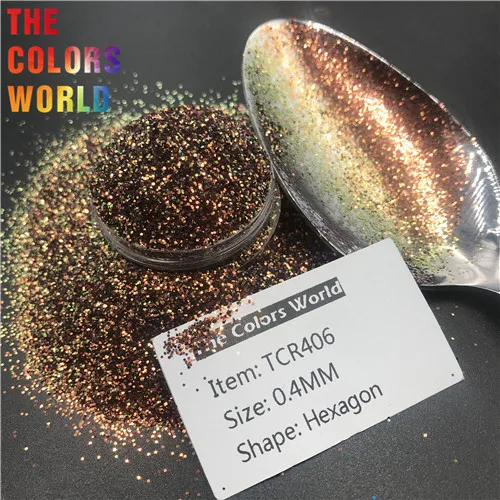 TCR406 50g TCT-327 Хамелеон цвет шестиугольник 0,4 мм цвет сдвиг ногтей Блеск художественное оформление ногтей макияж тумблеры ремесла фестиваль аксессуары - Цвет: TCR406 50g