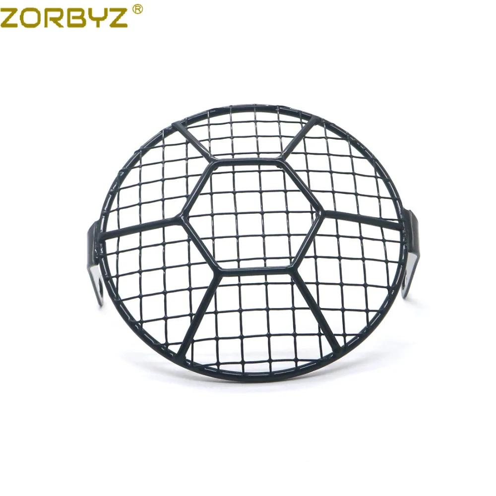ZORBYZ 6 3 &quotРетро Винтаж мотоцикл черный Гриль боковое Крепление фара футбольная