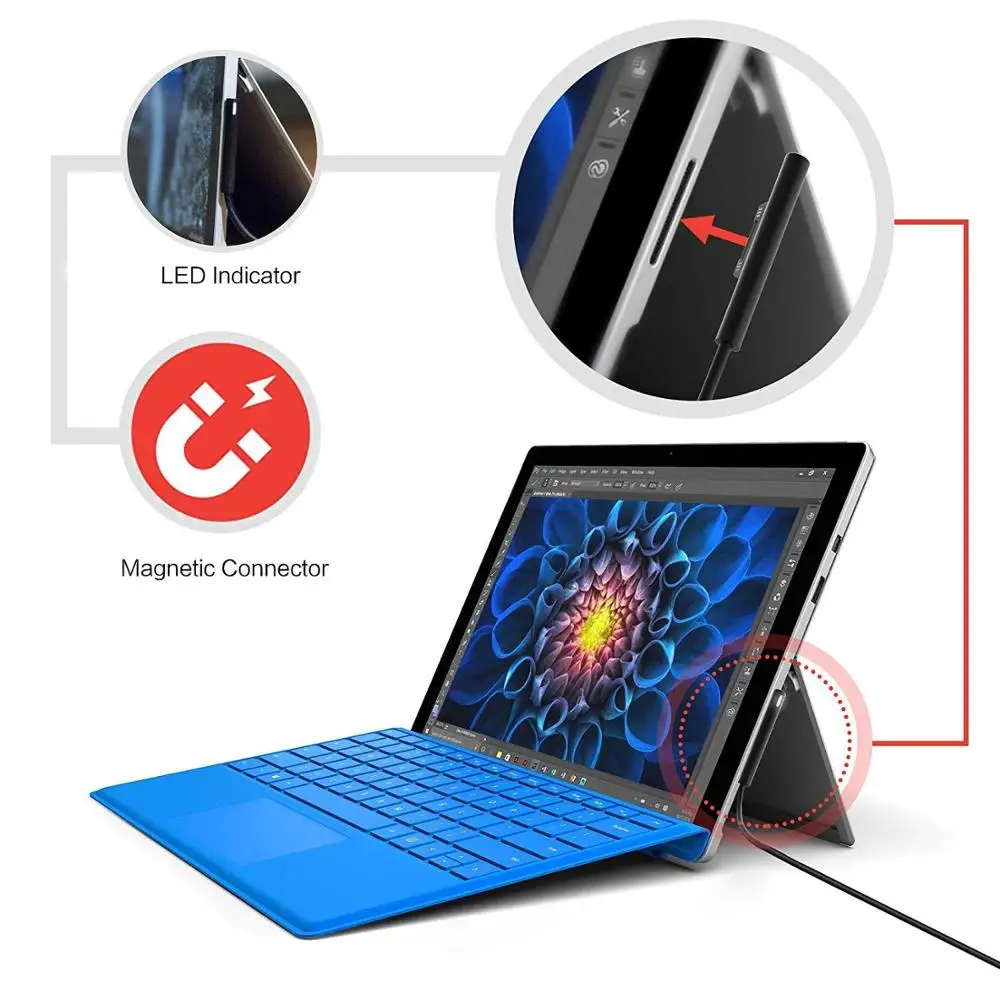 USB-C зарядный кабель для ноутбука Microsoft Surface Book 2 Pro 6/Pro 5/Pro 4/Pro 3 Go 6ft/1 8 m Surfac |