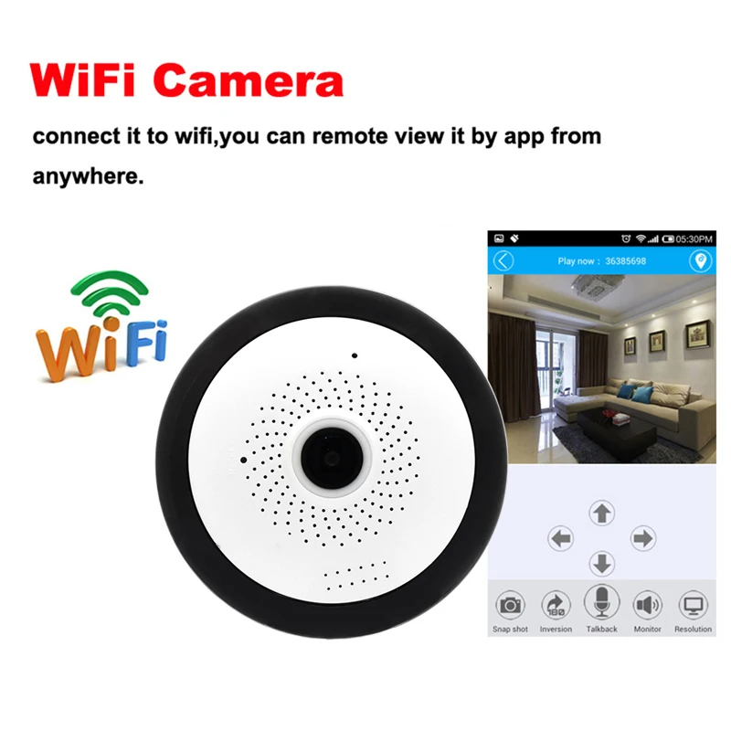 Wistino WIFI IP камера рыбий глаз 960P панорамный радионяня Беспроводная мини 360 градусов