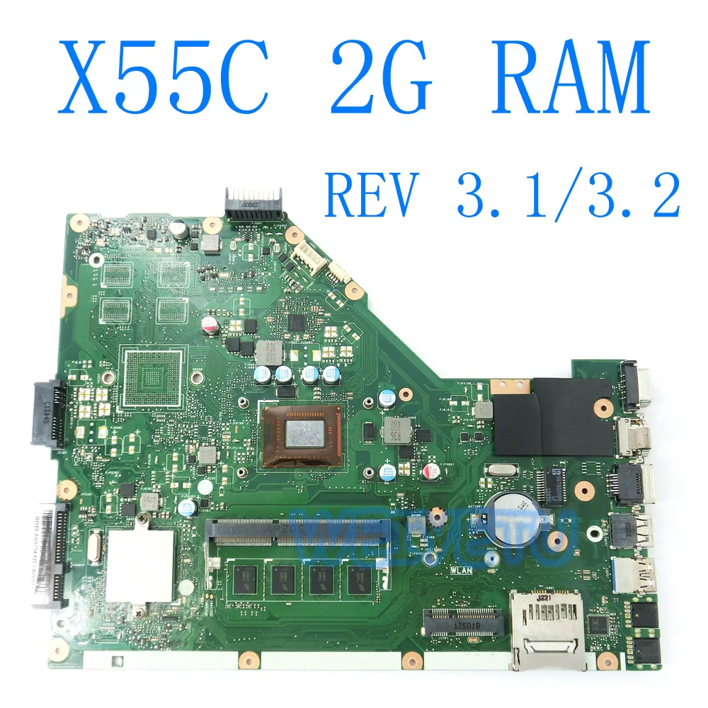 X55C с i3 CPU на борту 2 Гб RAM материнская плата памяти для ASUS X55CR X55V X55VD ноутбука