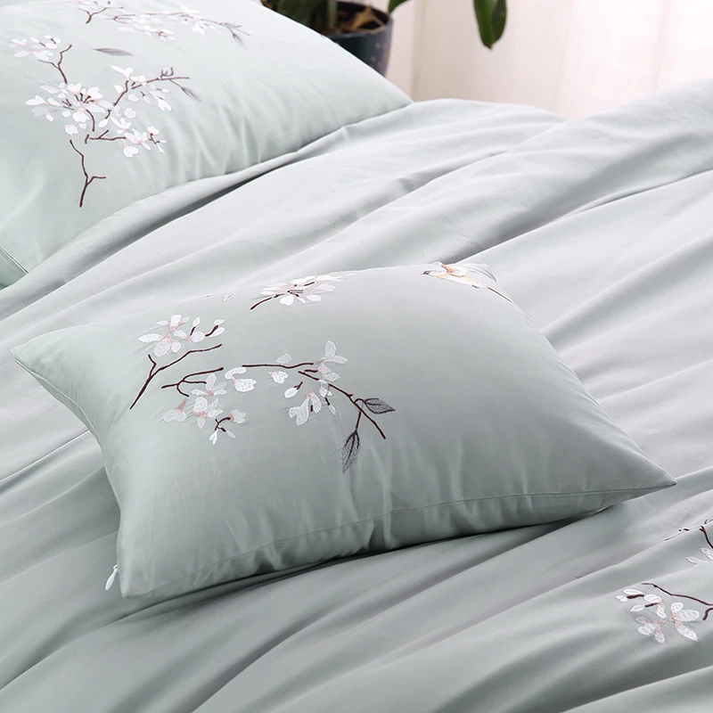 Американский Стиль 60 S сатин люкс из египетского хлопка Вышивка Постельные