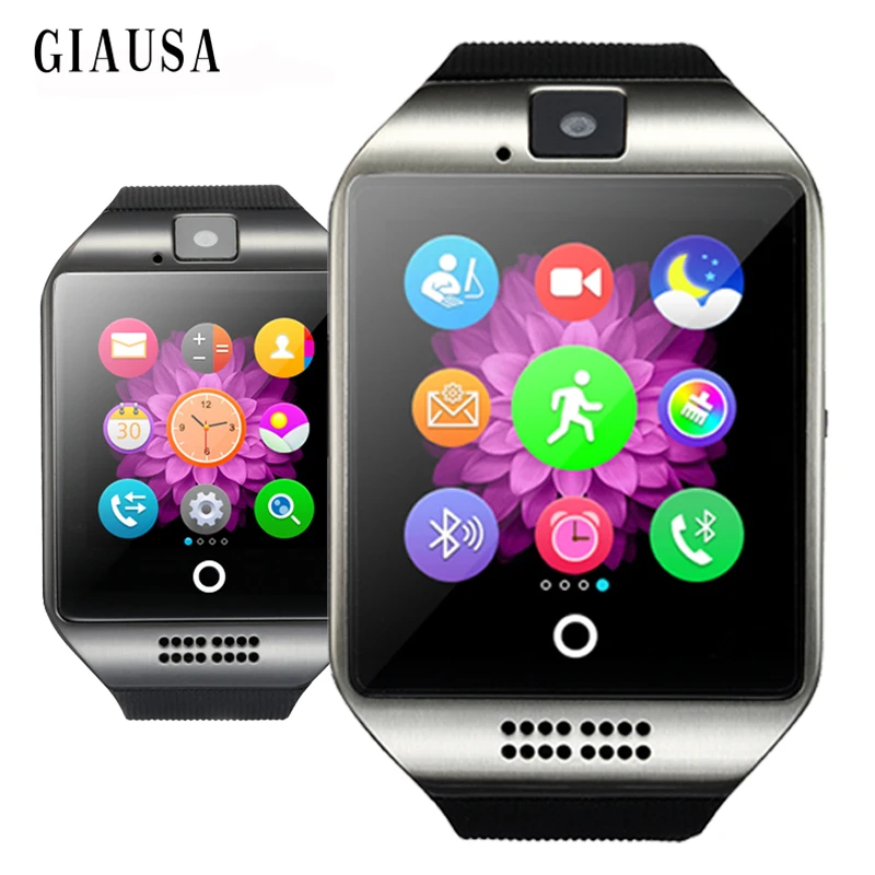 Bluetooth Смарт часы с Камера Facebook Whatsapp Twitter Синхронизация SMS Smartwatch Поддержка SIM карты