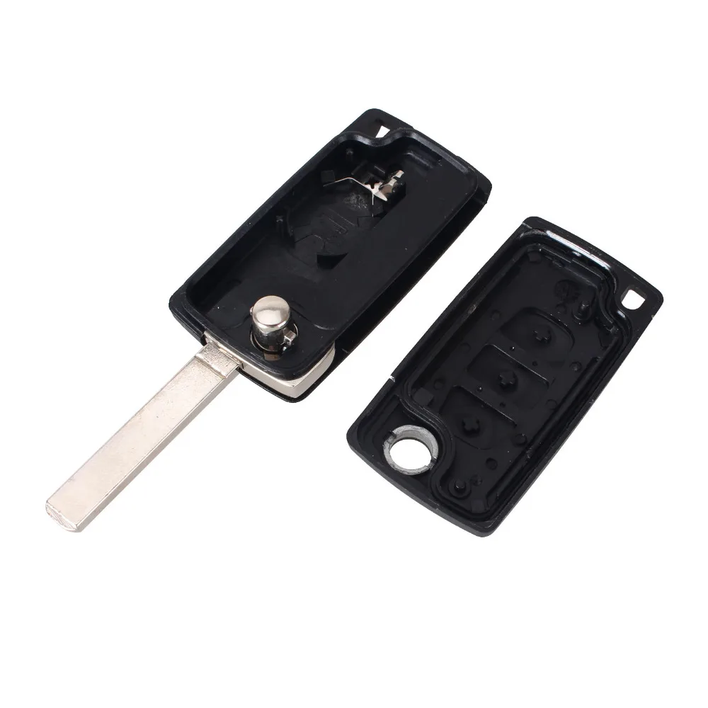 Раскладной чехол KEYYOU для автомобильного ключа пульта с 3 кнопками Peugeot 207 307 407 308 607