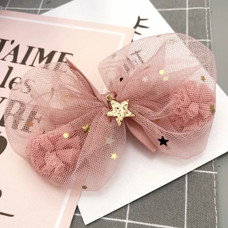 Бутик 15 шт модные марлевые помпоны мяч блестящая Звезда бант милые однотонные