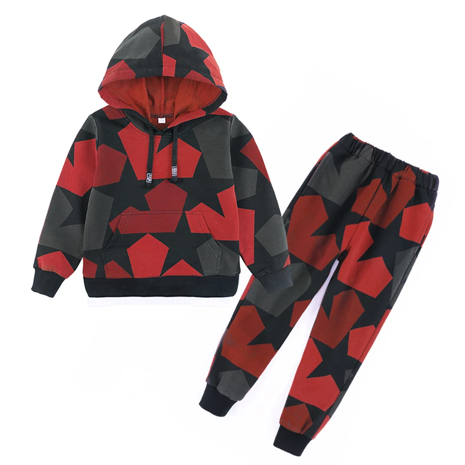 Boy Tracksuit Clothes set Kids Spring&ampAutumn Cotton School Uniform Sport Camouflage Suit Boys Clothing Sets 4 6 8 10 12 year | Детская