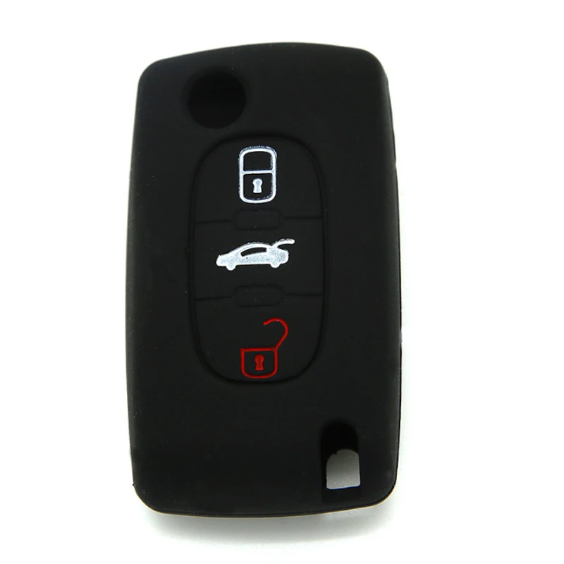 Dewtreetali 3 кнопки силиконовый чехол для ключей от машины авто Стайлинг Peugeot 407 307 107 207