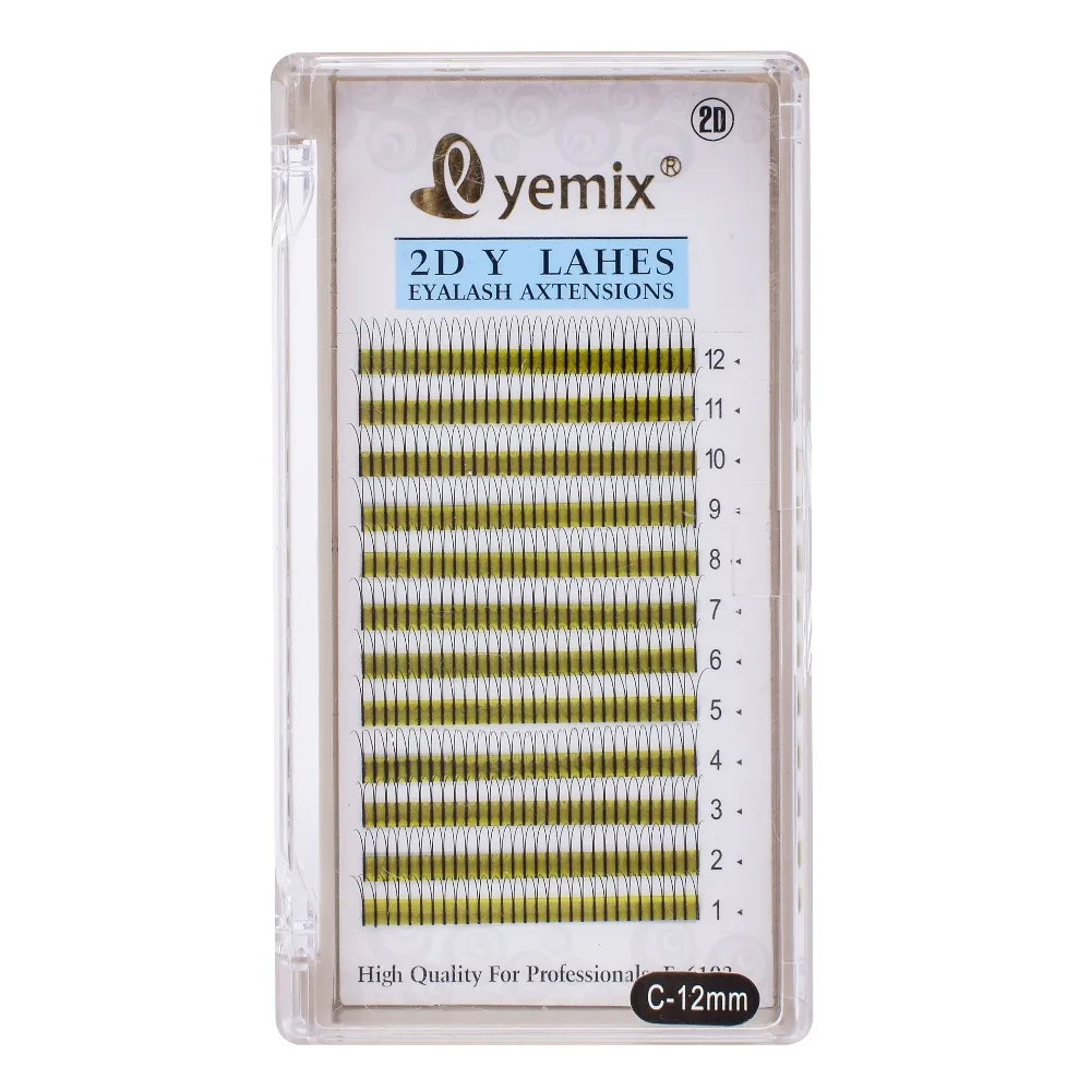 

480 Y pcs High Quality Y Eyelash Extension 4 trays/lot Soft Lenght 8mm/10mm/12mm/14mm/ C curl Free Shipping