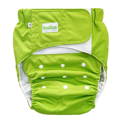 Green Goodbum взрослых тканевые подгузники многоразовые пожилыми людьми моющиеся Подгузники дышащие брюки работы Однотонная одежда регулируемый - Цвет: Green
