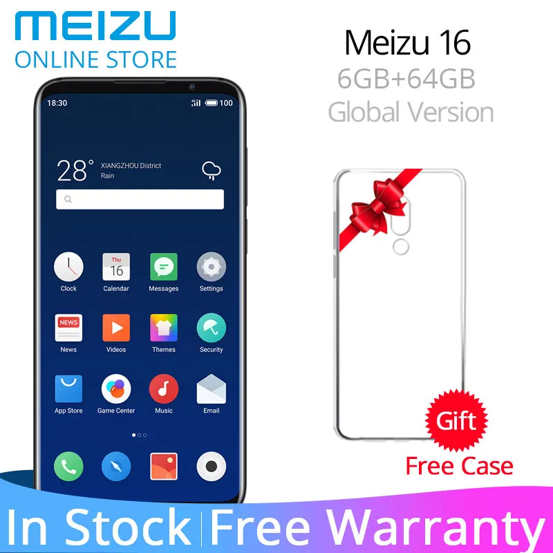 Глобальная версия Meizu 16 4G LTE 6G ram 64G 128GB rom мобильный телефон Snapdragon 710 Восьмиядерный