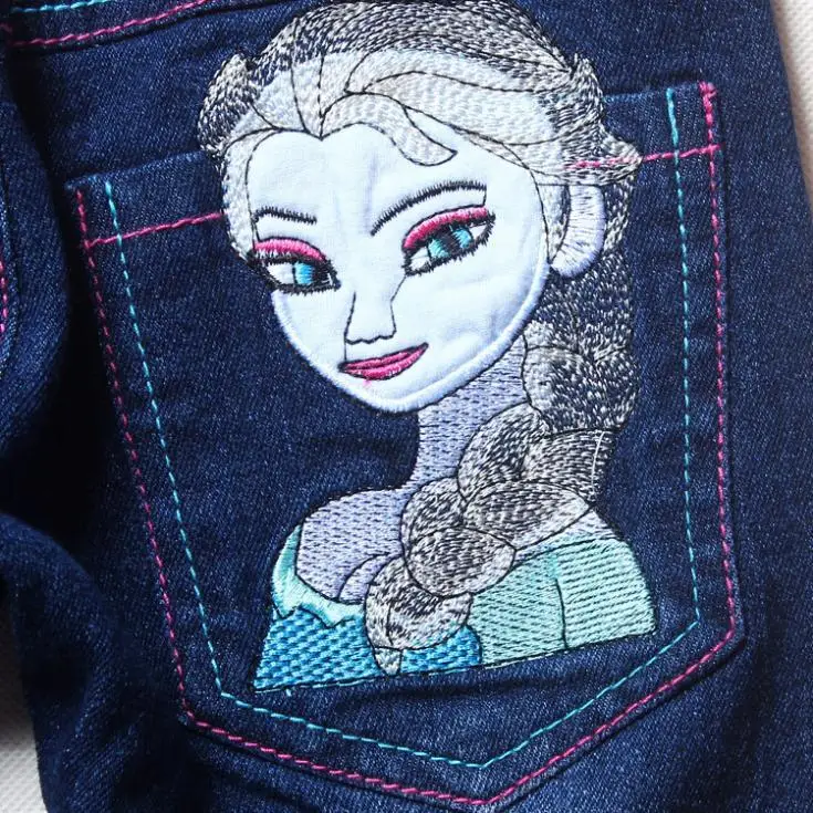 2014 autumn Children's girls Frozen Cotton hoodies + Jeans Suits 2 piece set wholesale 6 set/lot 704 pink Rose | Детская одежда и