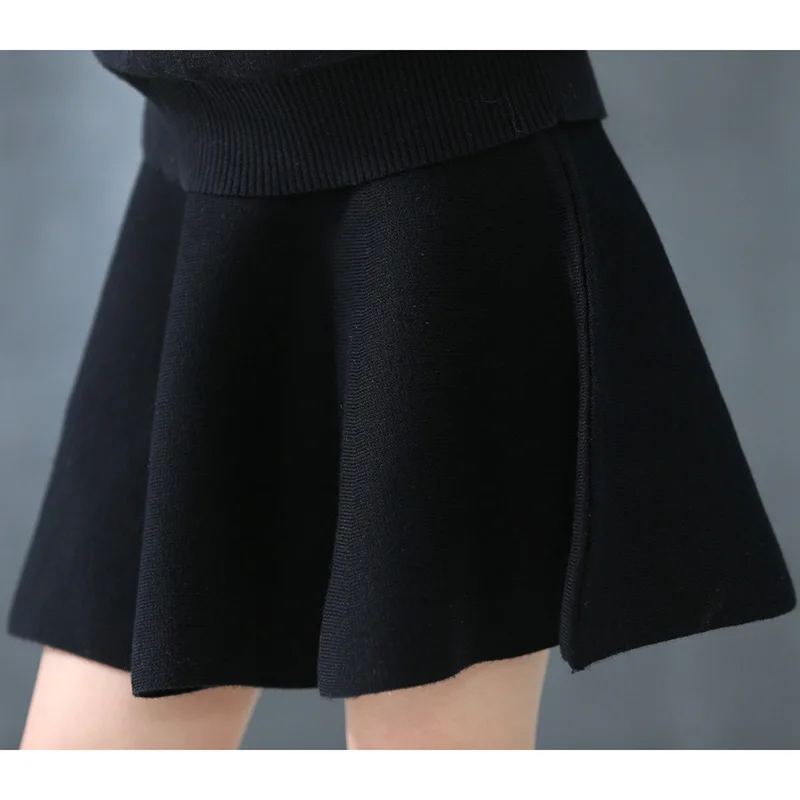 High waist Black TONGMAO, новая осенне-зимняя детская одежда модная Повседневная вязаная юбка для девочек приталенные юбки-пачки принцессы с жемчужинами детская одежда - Цвет: High waist Black