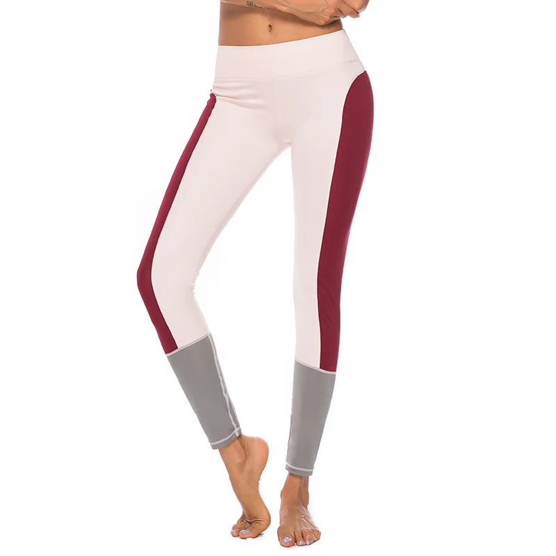 Женские лоскутные леггинсы для фитнеса женские дышащие с высокой талией и пуш-ап