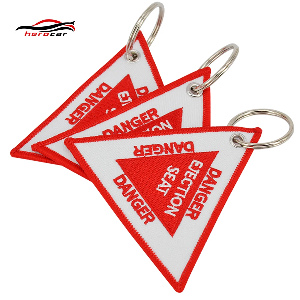 3pcs Брелок для мотоцикла модный треугольный выталкивающий место для ключа цепочка-украшение 9 см мотоциклы и автомобили вышивка брелок OEM ключ - Название цвета: 3pcs