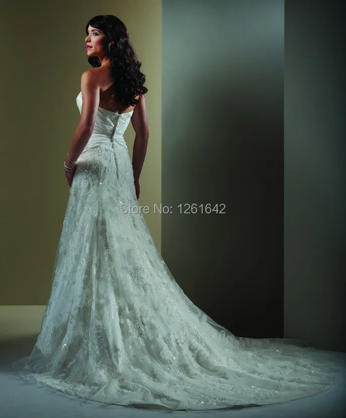 2014 Custom made Newest A-line Strapless Floor-length Chiffon Crystal summer Beach Wedding Dress | Свадьбы и торжества
