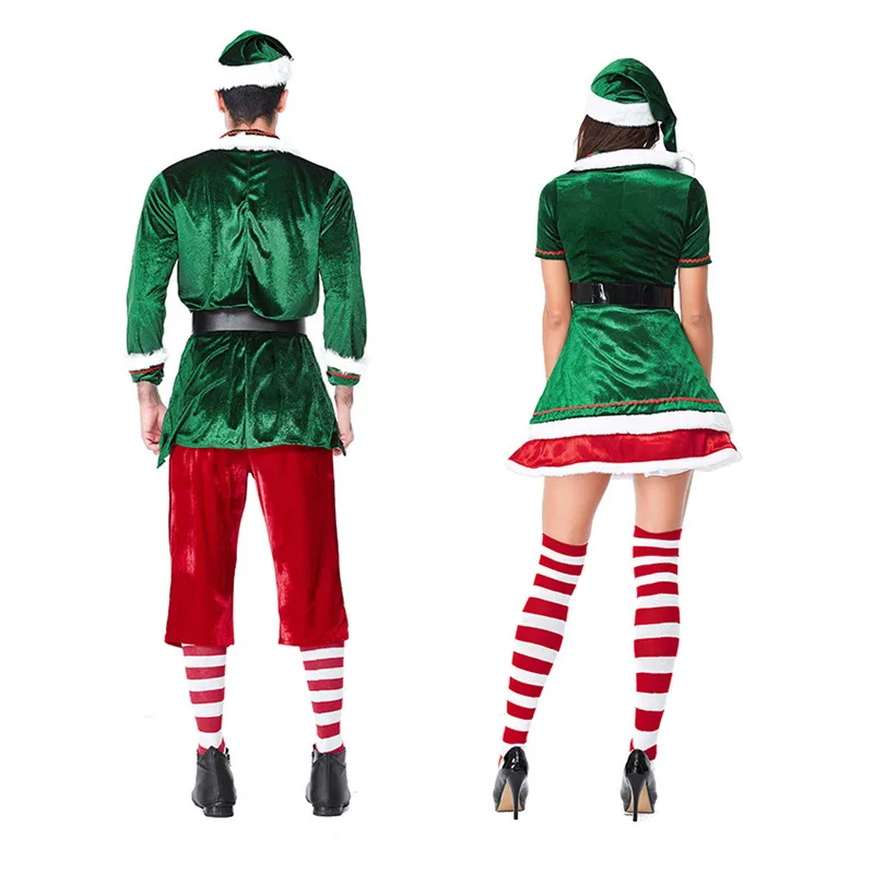 2018 Новый ChristmasCouple костюмы Европа и Америка зеленый Рождественский эльфийский