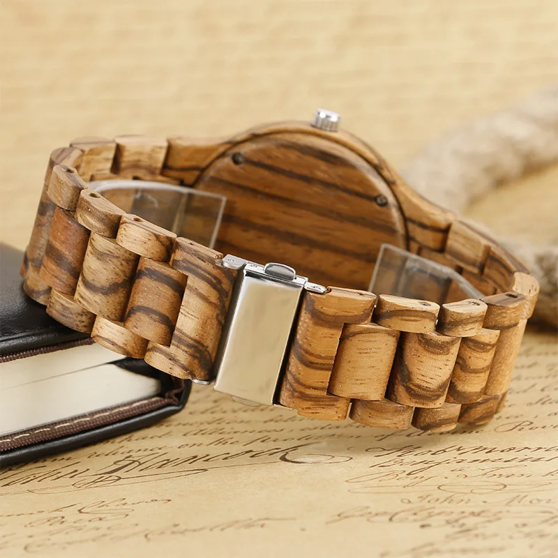 Часы мужские кварцевые в полоску креативные наручные часы с бамбуковым корпусом