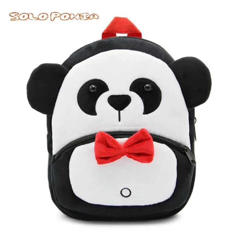 Panda Детский плюшевый рюкзак, Мультяшные школьные сумки для детского сада, детские сумки для мальчиков и девочек, милые Мультяшные дизайнерские плюшевые игрушки для дня рождения - Цвет: Panda