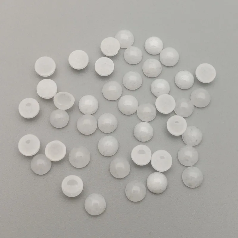 Модные бусины из натурального белого камня 4 мм круглые кабошоны для кабин без