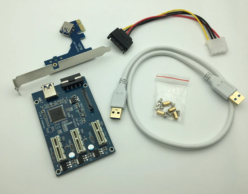 PCIe от 1 до 3 PCI Express 1X слот Райзер-карта Mini ITX к внешнему слота PCI-e адаптер порт