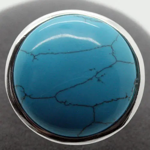 Кольцо из серебра 925 пробы с натуральной Бирюзой Размер 7/8/9/10 редкий синий 24