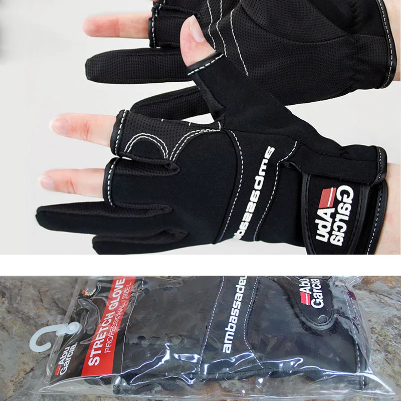 Перчатки для рыбалки с тремя отверстиями высококачественные тканевые удобные