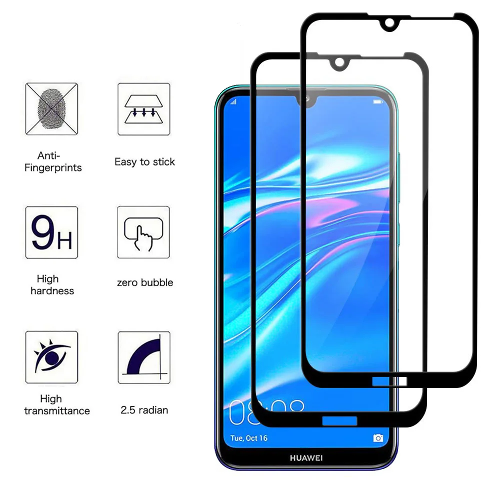 

2.5D 9H Full Cover Screen Protector For HuaWei Y7 Pro 2019 Tempered Glass for HuaWei Y7 Pro 2019 Curved Protective Display Film