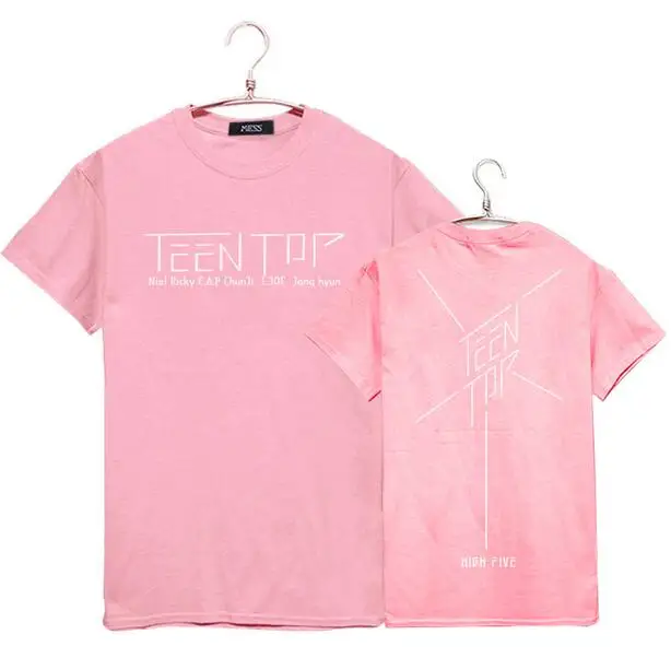 Kpop teentop футболка с короткими рукавами и круглым вырезом надписью 2nd album high five