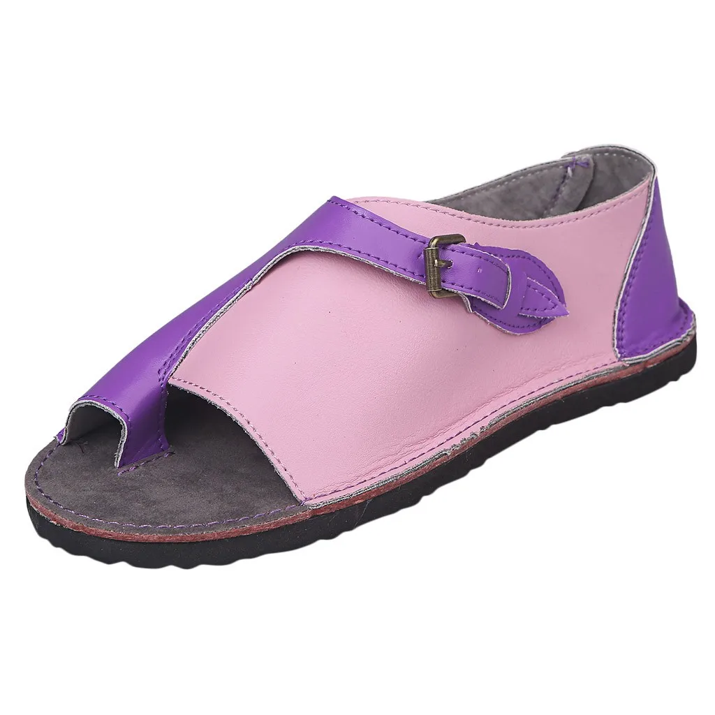 Женские мягкие удобные сандалии SAGACE в римском стиле на плоской подошве с пряжкой