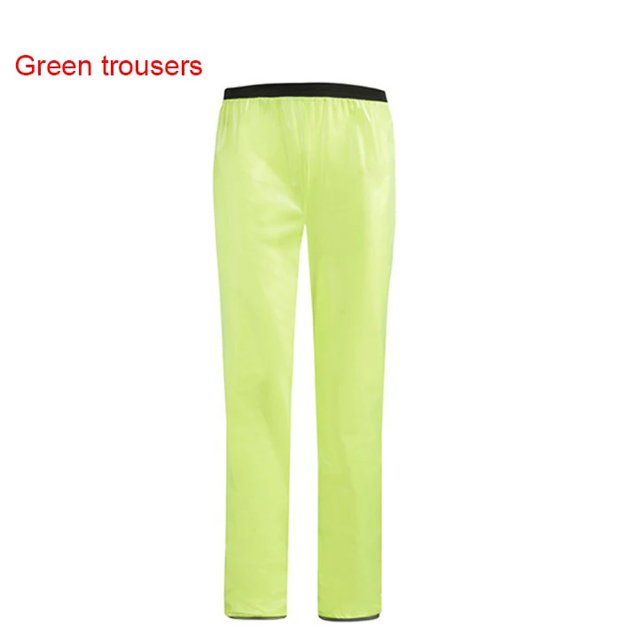 green pant Летние Для мужчин Для женщин езда на велосипеде плащ Водонепроницаемый Vélo штаны дорожный велосипед ветрозащитный дождевик Костюмы комплект S520 - Цвет: green pant