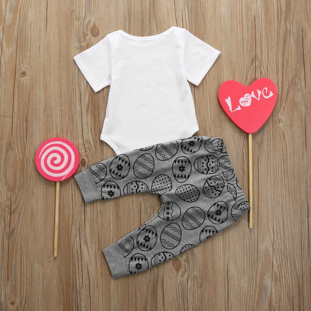 2018 Пасхальный милый комбинезон для маленьких мальчиков и девочек с пасхальными