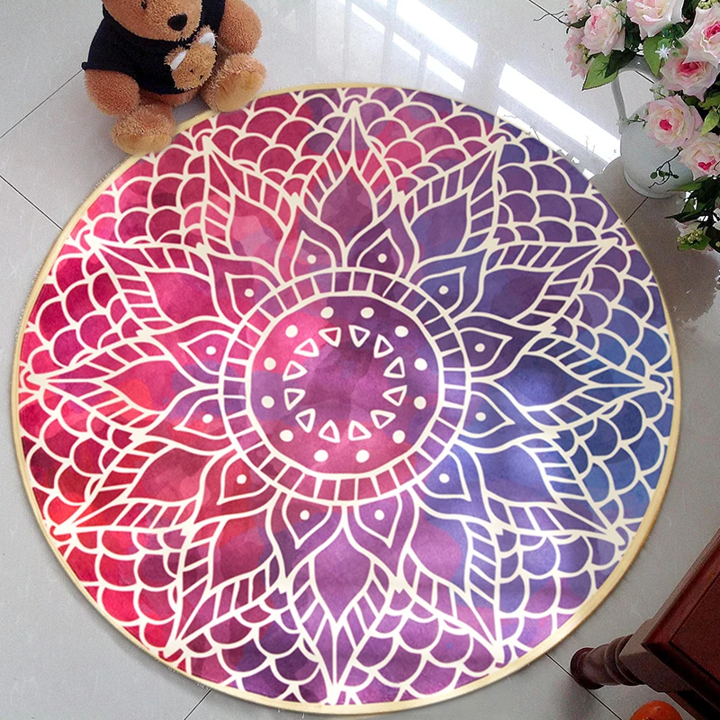 Бесплатная доставка Красивая Богемия Мандала круги цветочный узор коврик ковер