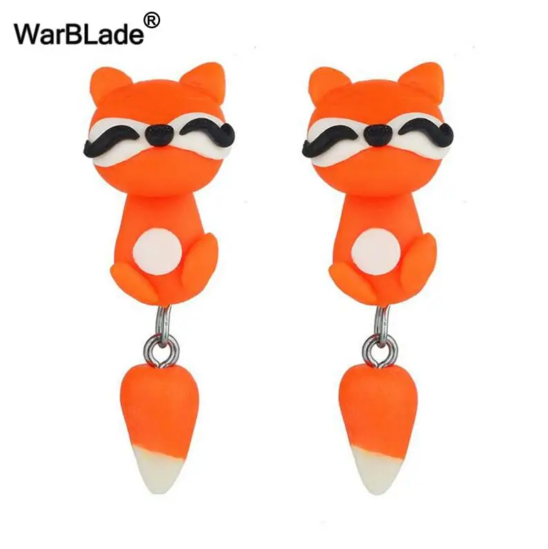 21 WarBLade серьги-гвоздики с объемными животными для женщин и девочек, детские серьги, ювелирное изделие, подарок из полимерной глины, милые белые серьги-гвоздики в форме кроликов из мультфильма - Окраска металла: 21