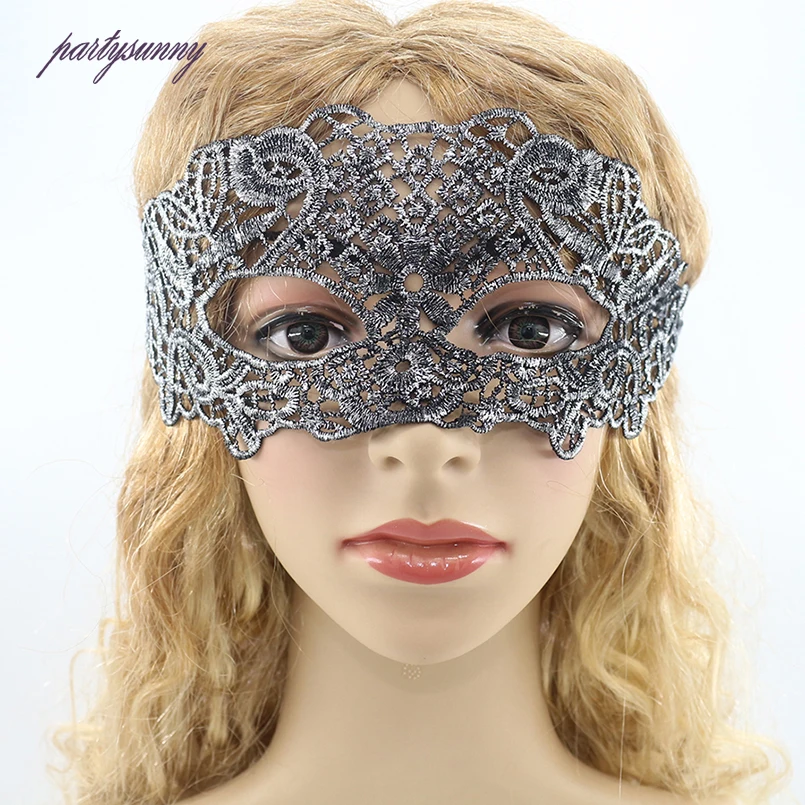 PF Серебряный Хэллоуин маска Сексуальная Пром кружева маски для женские