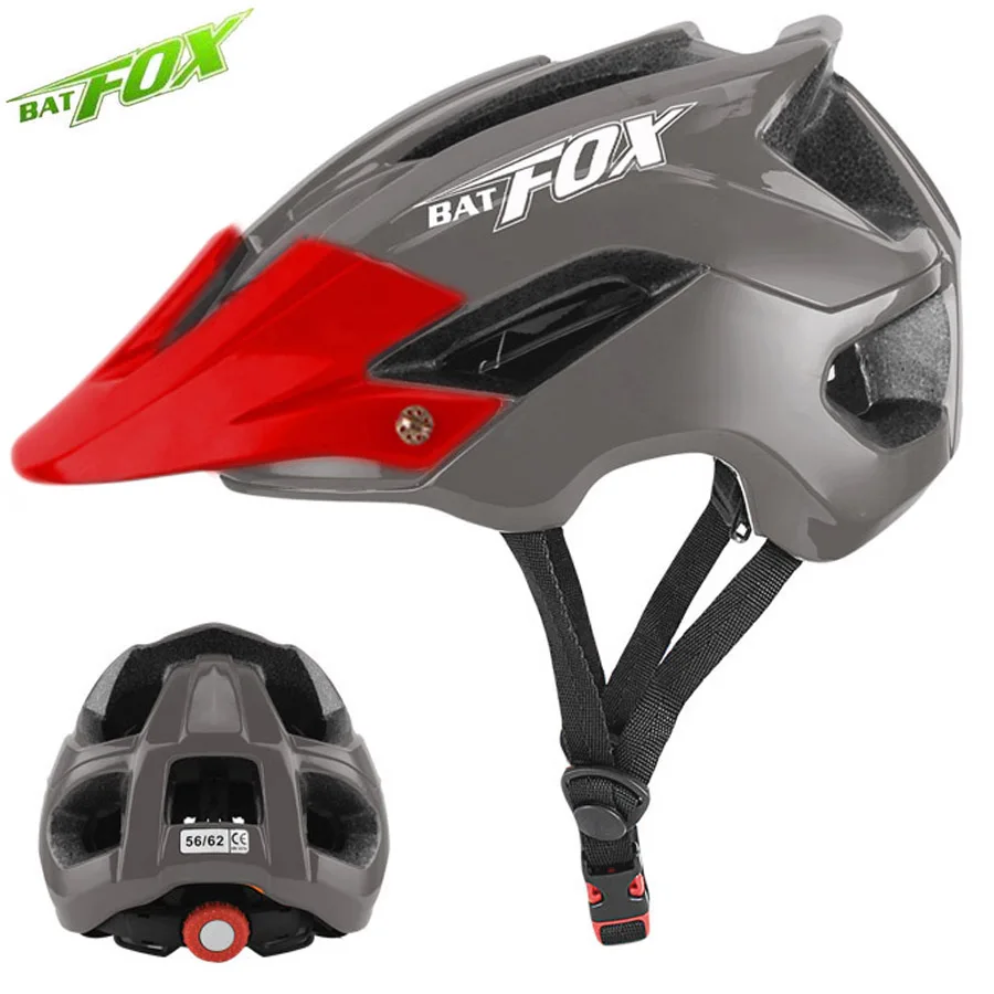 BATFOX велосипедный шлем MTB дорожный Safty Protction интегрально-Формованный Сверхлегкий дышащий велосипедный шлем для взрослых мужчин и женщин - Цвет: 5002-Titanium-Red