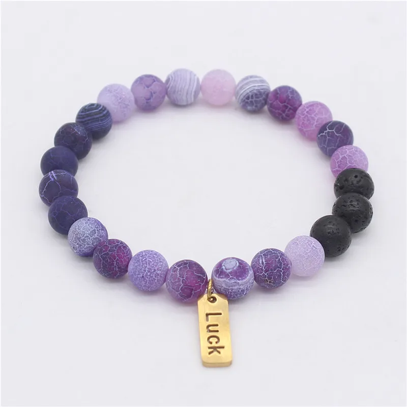 8 мм браслет с фиолетовым камнем для женщин счастливые браслеты амулетами и MBR180232