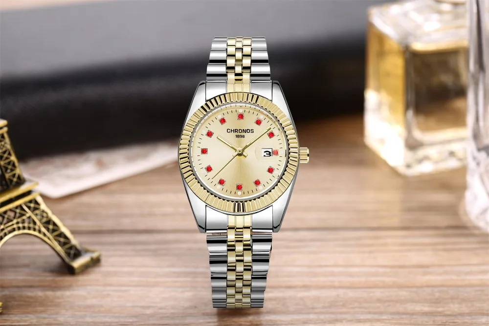 Пара часов мужские часы CHRONOS лучший бренд класса люкс кварцевые часы женские часы женская одежда наручные часы модные повседневные часы для влюбленных