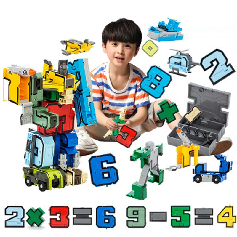 15 шт DIY креативные блоки сборные Обучающие фигурка трансформации номер робота