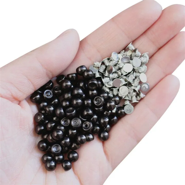 Black Pearl Rivets 200 Наборы 6 мм цветные заклепки с искусственным жемчугом Сделай Сам одежда кожаная обувь аксессуары бусины шипы Свадебный декор заклепки жемчуг - Цвет: Black Pearl Rivets