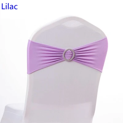 

Lilac Colour Spandex Chair Sash Wedding Chair Sashes With Round Buckle Lycra Stretch Sash For Chair Spandex Band Universal