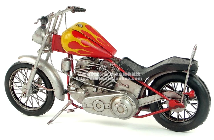 Классическая винтажная Ретро модель мотоцикла кованые металлические поделки