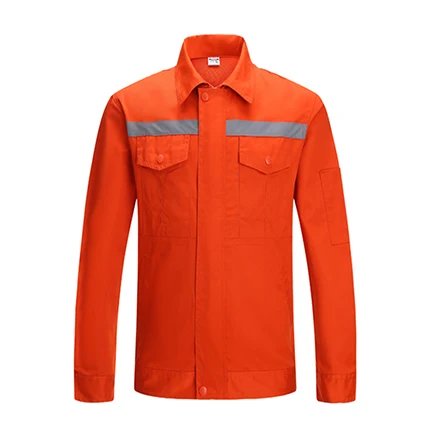 Оранжевая Рабочая Рубашка с длинными рукавами с лентами Hi Vis Рабочая спецодежда для мужчин - Цвет: Orange