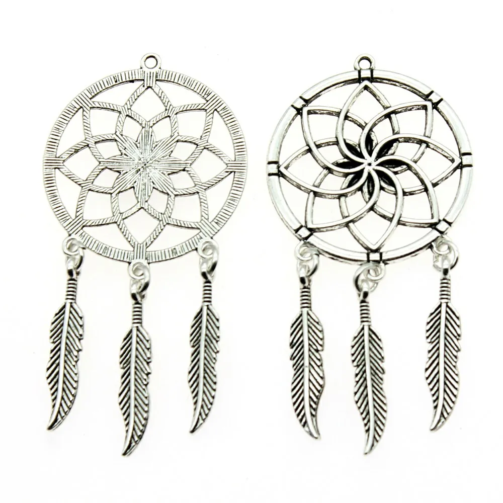 4 шт. Dream Catchers висячие серьги с перьями для поделок Подвески самостоятельного