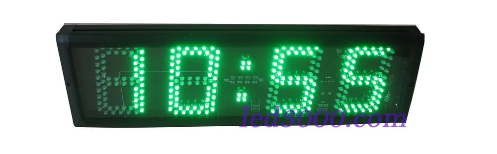 Фото 5 дюймов 4 цифры зеленый цвет часов и минут светодиодные часы (HST4-5G) №3