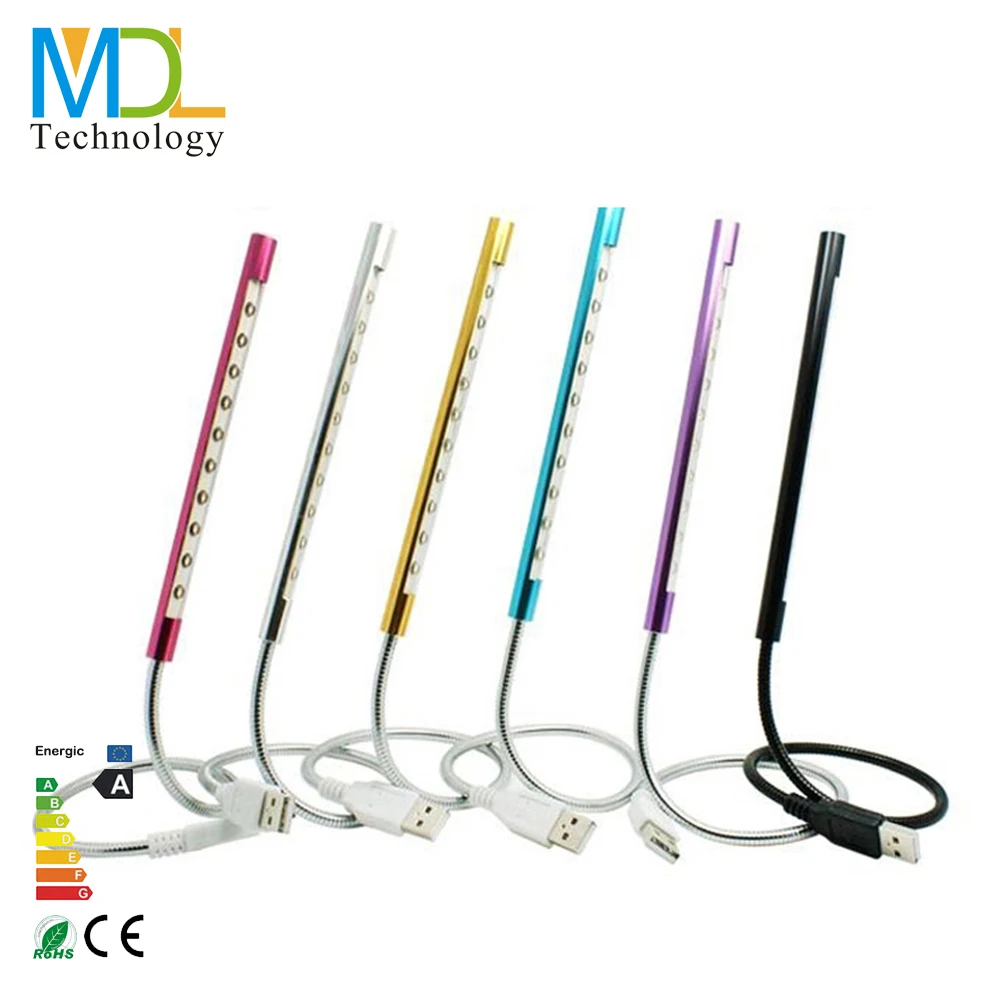 10 светодиодов USB LED Настольная лампа для учебы гибкий ночник настольная чтения