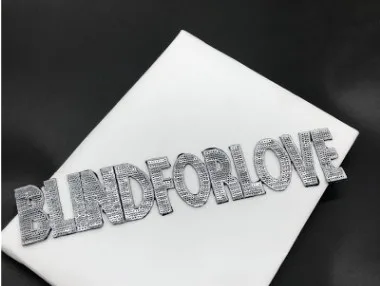 Silver BLINDFORLOVE 1 шт "Штора для любви" "Голливуд" Блестки полоски аппликационная нашивка с вышивкой утюжок на заплатках - Цвет: Silver BLINDFORLOVE