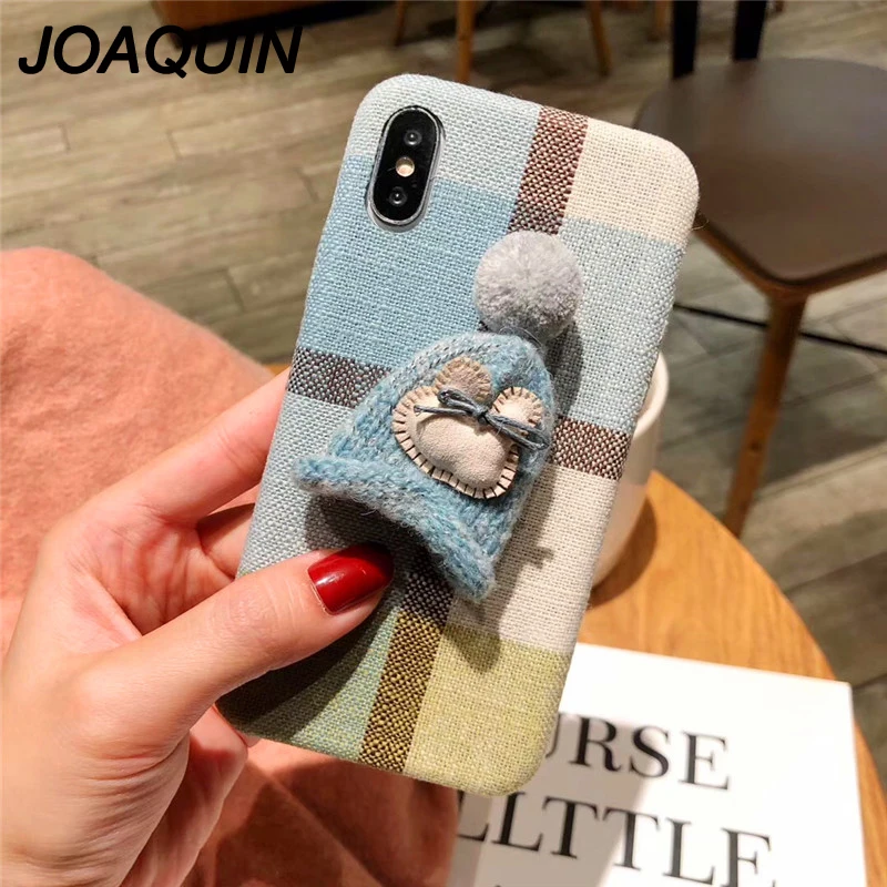 Рождественский подарок вязаная шапка чехол для телефона iPhone 6 6s 7 8 Plus милый