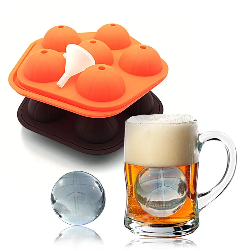 Силиконовые 6-hole синие шарики форма для льда хоккейный Кубок мира 3D форма твердая крышка с распределительной воронкой производитель
