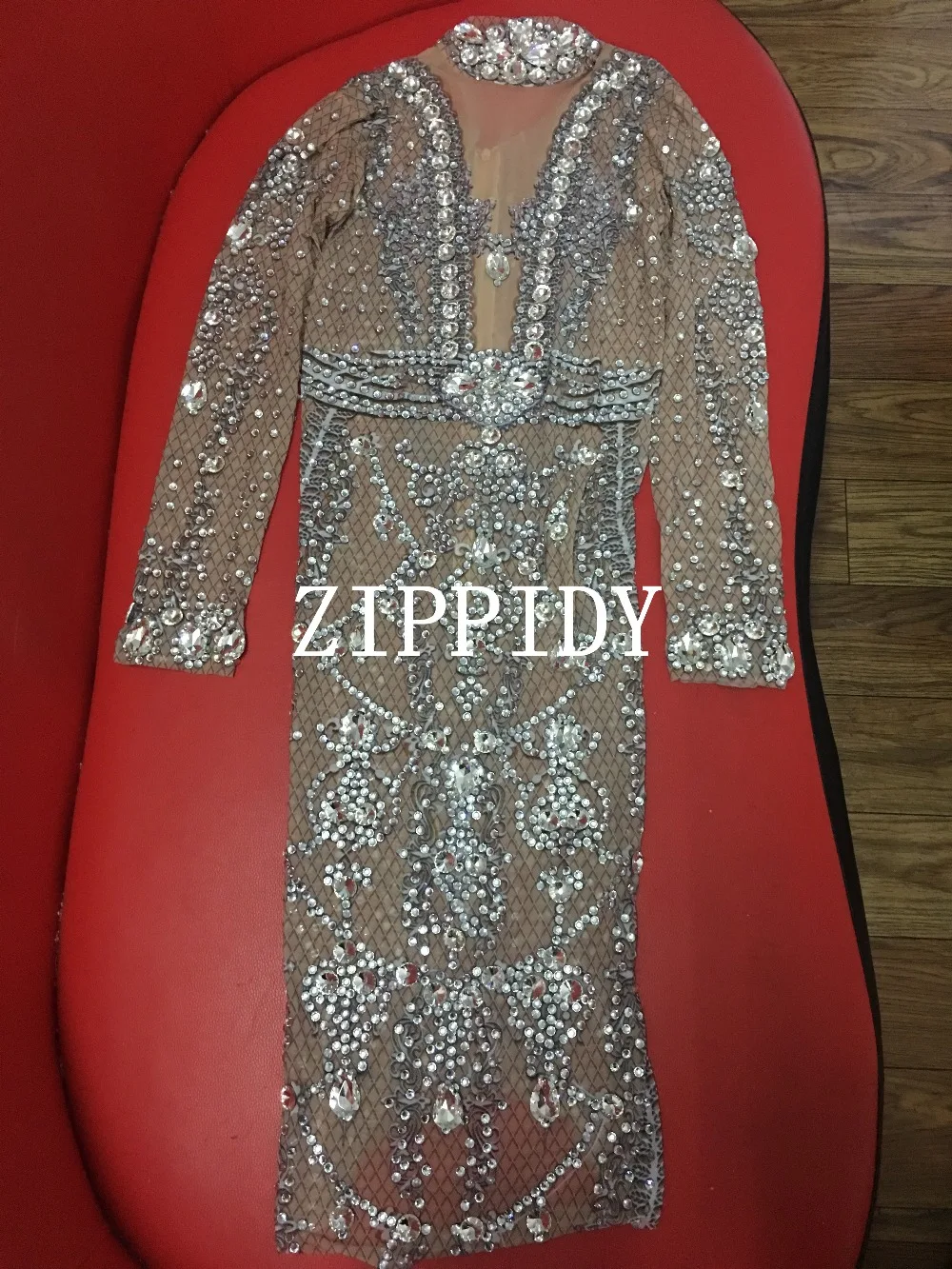 Горячая Распродажа платье-стретч с большими кристаллами вечерние платья со